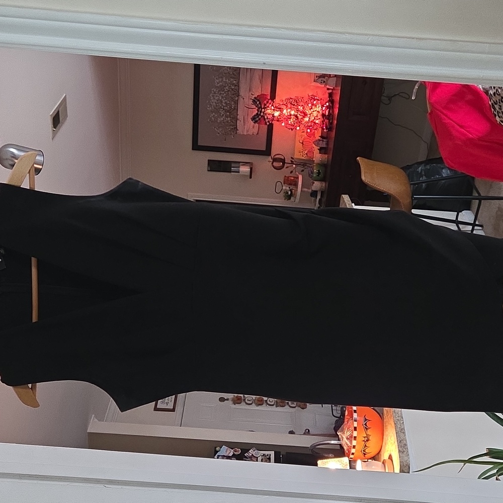 Lulus Deep V Black Ruched Dress